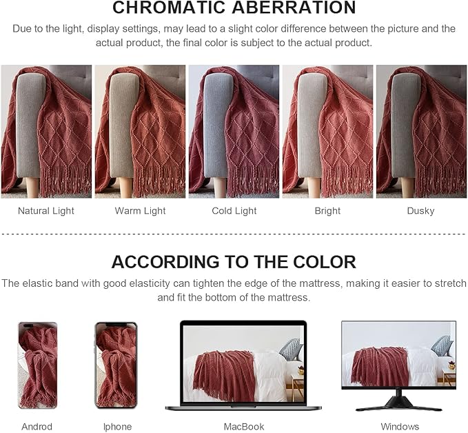 BOURINA Burgundy Throw Blanket 60x80 Inches Throw Textured Solid Soft Sofa - Image 7