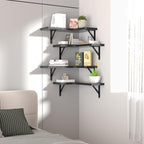 ROMGUAR CRAFT Corner Floating Shelves Wall Mounted Set of 4, Rustic Wood - Image 7