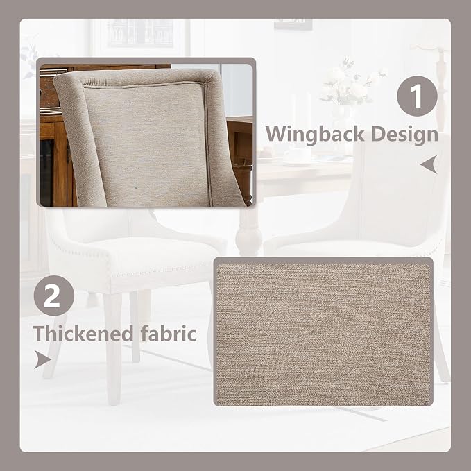 Modern Dining Chairs Set of 2, High Back Dining Chairs Side Chairs - Image 5