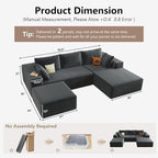 95" Cloud Sectional Couch U-Shaped Chaise - Image 2
