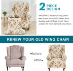 KRFOONN Wingback Chair Covers Slipcovers 2 Piece Stretch Wing Chair Covers - Image 4