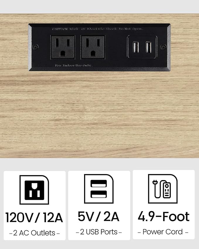 TUTOTAK End Table with Charging Station, Small Side Table with Outlets - Image 7