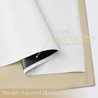 Yakamok Beige 100% Blackout Curtains 96 Inches Long - Image 4