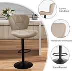 Nalupatio Modern Bar Stools Set of 2, Adjustable Faux Leather Upholstered - Image 4
