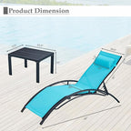 EROMMY Outdoor Chaise Lounge Set of 3, Reclining Patio Chairs - Image 2