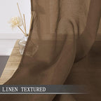 Tollpiz Short Sheer Curtain Living Room Linen Textured Curtains Sheer Light - Image 2