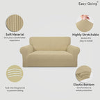 Easy-Going Stretch Loveseat Couch Covers Washable Beige | 1-Piece Loveseat - Image 3