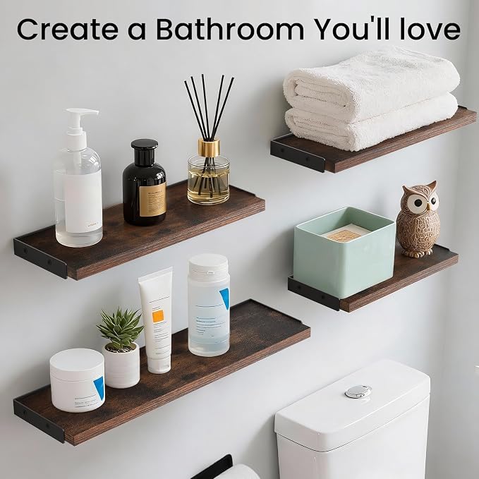 BAYKA Floating Shelves for Wall, Book Shelf for Bedroom, Decor Shelves for - Image 3