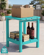 SERWALL Double Adirondack Side Table End Table Set of 2- Tiffany - Image 3