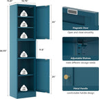 YAUWOH 2-Door Metal Storage Cabinet, Tall Slim Pantry Organizer - Image 3