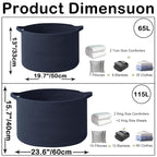 65L Large Blanket Basket, Woven Rope Laundry Basket Hamper - Image 2
