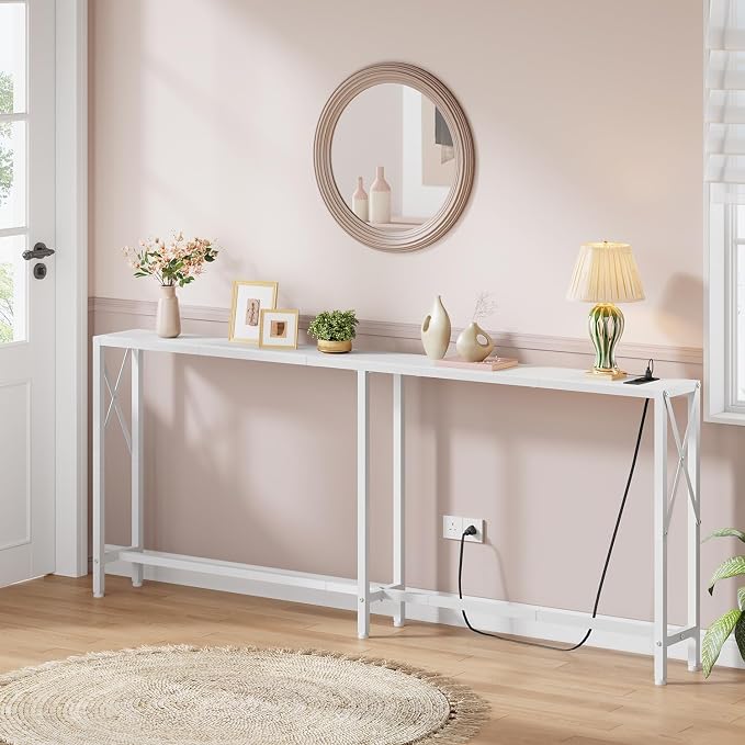 Gewudraw 70 in Skinny Sofa Table Behind Couch, Console Table - Image 5