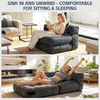 Folding Sofa Bed Chair with Armrests, Convertible Futon Couch Sleeper Chair - Image 6