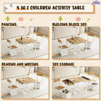 INNOD Kids Table and 2 Chairs Set, 4 in 1 Toddler Activity Table and Chairs Set - Image 2