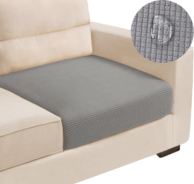 Water Repellent Sofa Cushion Cover, Stretch Sectional Couch Covers Separete by TOPYUMH