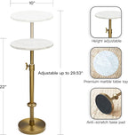 Adjustable-Height Marble Drink Table - Image 3