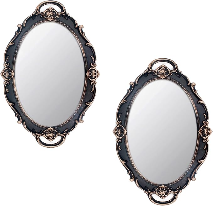 Eaoundm 14.5 x 10 inchs Oval Antique Decorative Wall Mirror Vintage Hanging by Eaoundm