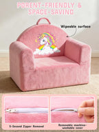 Kids Sofa Chair with Removable Washable Cover & Magic-Tape Backrest Toddler - Image 6