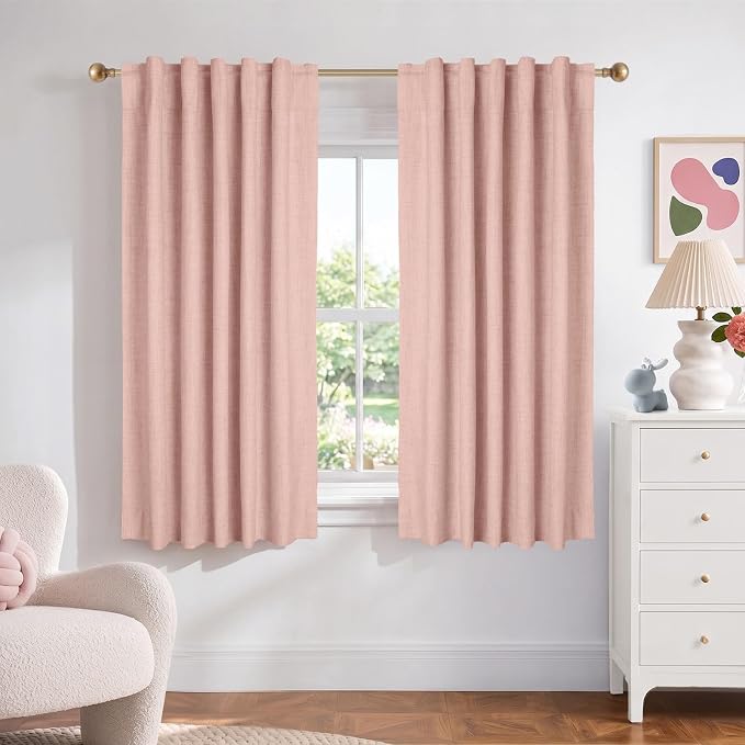 Faux Linen Total Blackout Curtains by 100BlackoutShield