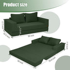 COMAX Convertible Sofa Bed Queen, Corduroy Folding Floor Couch Pull Out Couch - Image 2