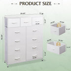 WLIVE Tall Dresser for Bedroom, Fabric Dressers Storage Tower, Dresser & Chest - Image 3