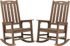 Psilvam Outdoor Rocking Chair Set of 2, Poly Lumber Oversized Rocking Chair by PsilvamGardenFurniture