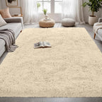 4x6 Fluffy Shag Area Rugs for Living Room Bedroom: Soft Plush Carpet Beige | - Image 3