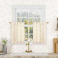 Beige Semi Sheer Linen Curtains 24 Inch Length by LAMIT