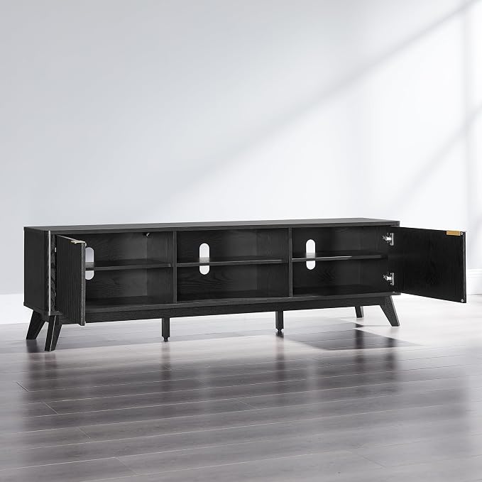 OKD 70" Mid Century Modern Fluted TV Stand, Entertainment Center, Media Console - Image 7