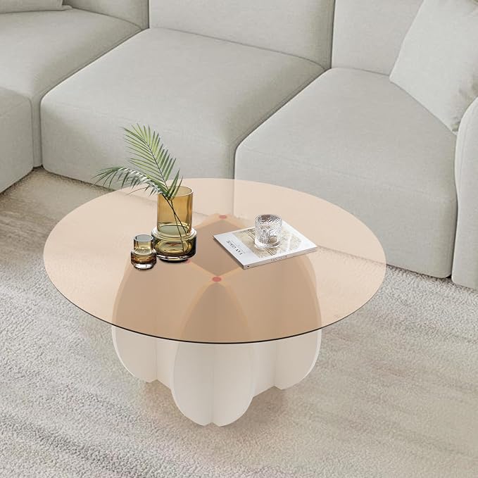 Round Glass Coffee Table for Living Room - Image 4