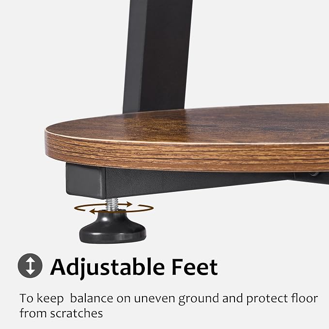 BEWISHOME Round End Table with Charging Station, Side Table Accent Nightstand - Image 6