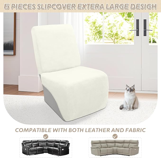 Arfntevss Sectional Recliner Couch Covers Velvet Corner Sectional Sofa Cover - Image 3