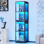 BROTTAR Glass Display Cabinet, 4-Tier Curio Cabinets by BROTTAR