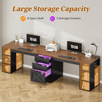 SEDETA Farmhouse 96.5" Office Desk - Image 5