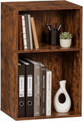 YAHARBO 2 Cube Bookshelf, Horizontal Book Shelf, Small Cubby Bookcase by YAHARBO