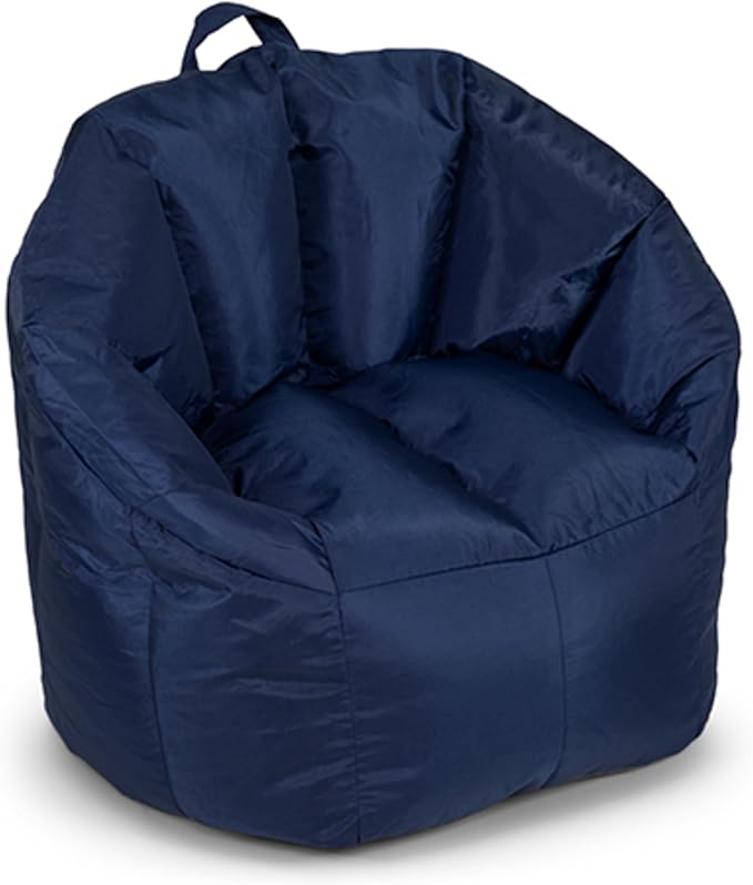 Big Joe Milano Bean Bag Chair for Kids, Durable Easy-Clean Navy Smartmax by BigJoe