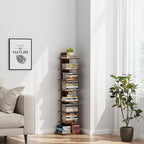 TUTOTAK Narrow Bookshelf, 8-Tier Bookcase, Spine Book Shelf - Image 6