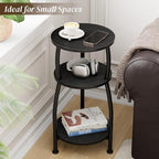 Small Round Side Table, 3-Tier End Table - Image 4