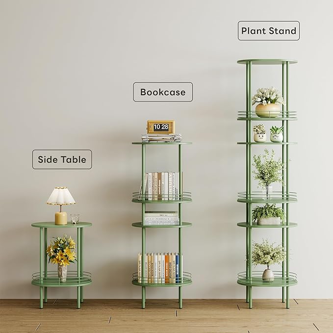 Green Side Table Set of 2, Small Modern Round Side Table - Image 5