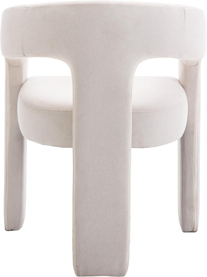 RIVOVA Modern Barrel Dining Chairs Set of 2, Linen Upholstered Accent Side Chair - Image 6