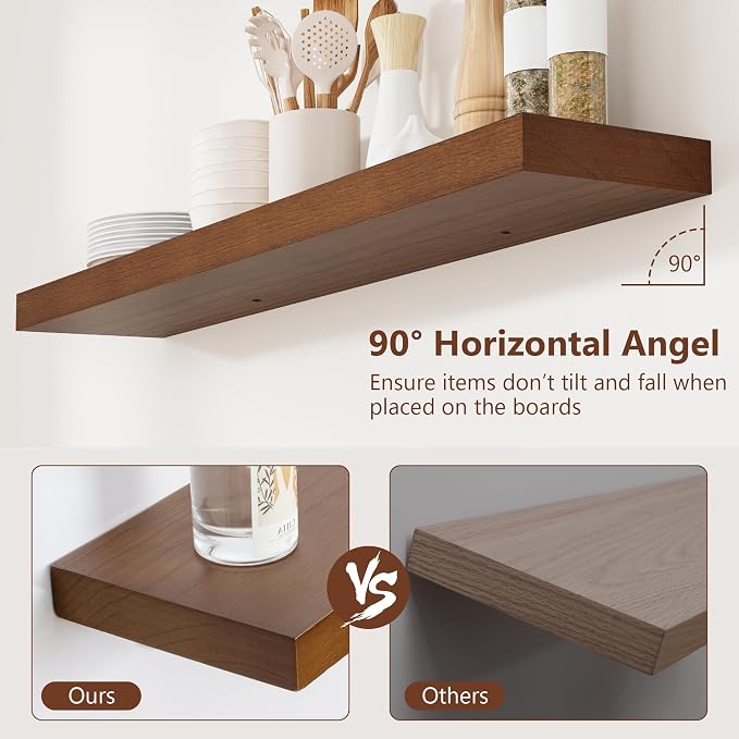 fuqing Rustic Floating Shelves for Wall, 36 Inch Floating Shelves Set of 2 - Image 5