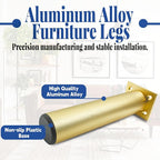 Set of 4 Aluminum Alloy Furniture Legs 12 Inch Height, 1.5 Inch Diameter - Image 3