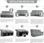 TAOCOCO Recliner Sofa Covers 8-Pieces Stretch Large Couch Covers - Image 6