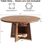 IRONCK 47 Inch Round Dining Table - Image 2