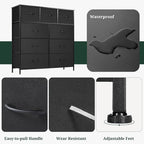 9-Drawer Dresser for Bedroom, Anti-Tip Tall Storage Organizer Chest of Drawers - Image 7