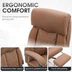 High Back Office Chair with Footrest, 155° Reclining Leather Comfy Desk Chair - Image 7