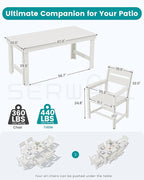 SERWALL Outdoor Dining Table Set, 67‘’ HDPE Patio Dining Set - Image 2