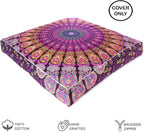 Mandala Floor Pillow Cover Meditation Cushion Seating Throw Hippie Round - Image 2