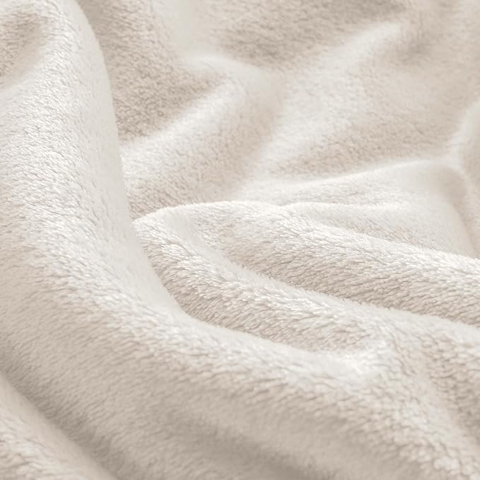 BEDELITE Fleece Blanket Soft Plush Oversized Bed Blanket Beige 120"x120" | - Image 6