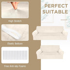 Peryiter 2 Pcs Sofa Covers Couch and Loveseat Covers Set Stretch Sofa Slipcover - Image 3